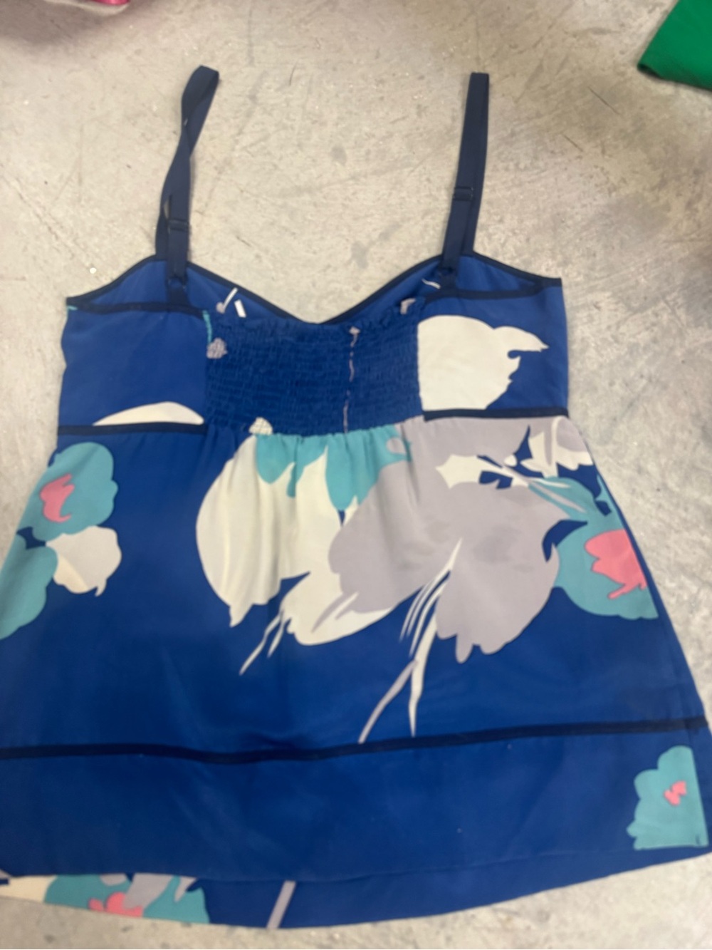 Yumi Kim Blue Floral 100% Silk Camisole - Picture 2 of 3